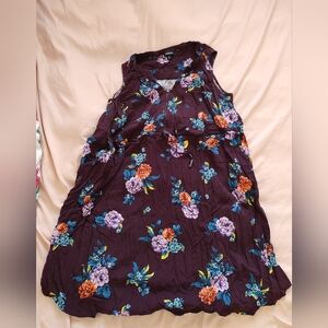 Torrid Purple Floral Zip-Front Shirt Dress